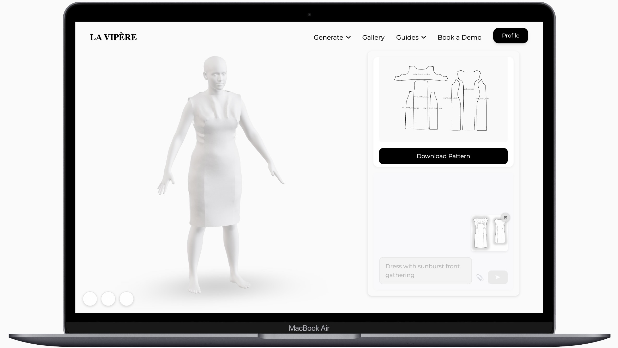 LA VIPÈRE AI fashion design software on MacBook